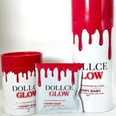 Dolce Glow Cherry Baby skincare products on a white background