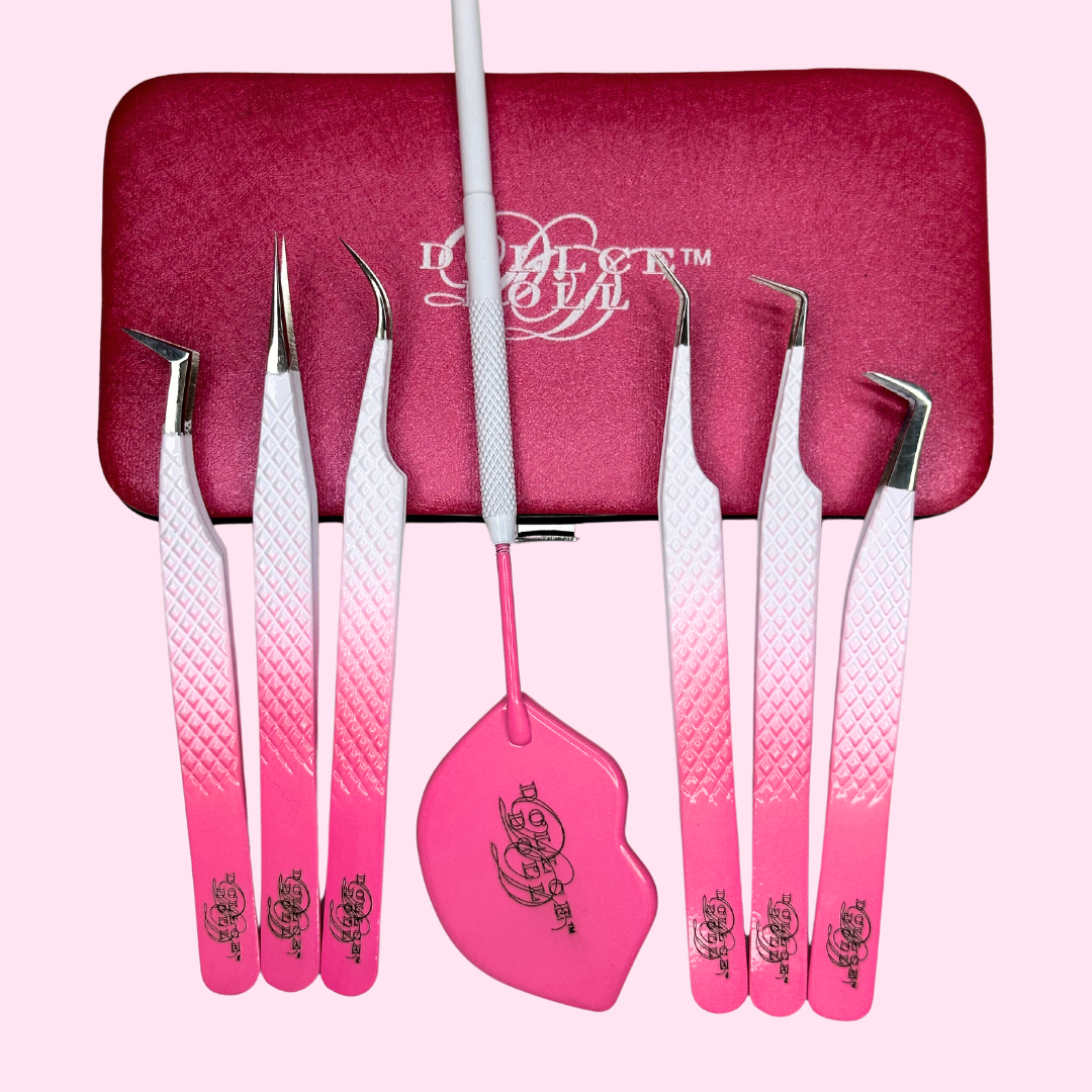 "Kiss Me" Set - Tweezers & Lash Mirror