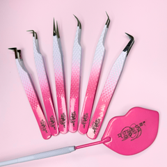 "Kiss Me" Set - Tweezers & Lash Mirror