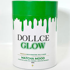 Dollice Glow Matcha Mood jelly mask container on a white background