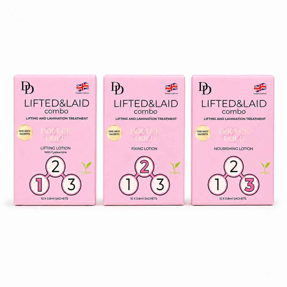 LIFTED&LAID Korean Lash Lift 3 Step System with Cysteamine