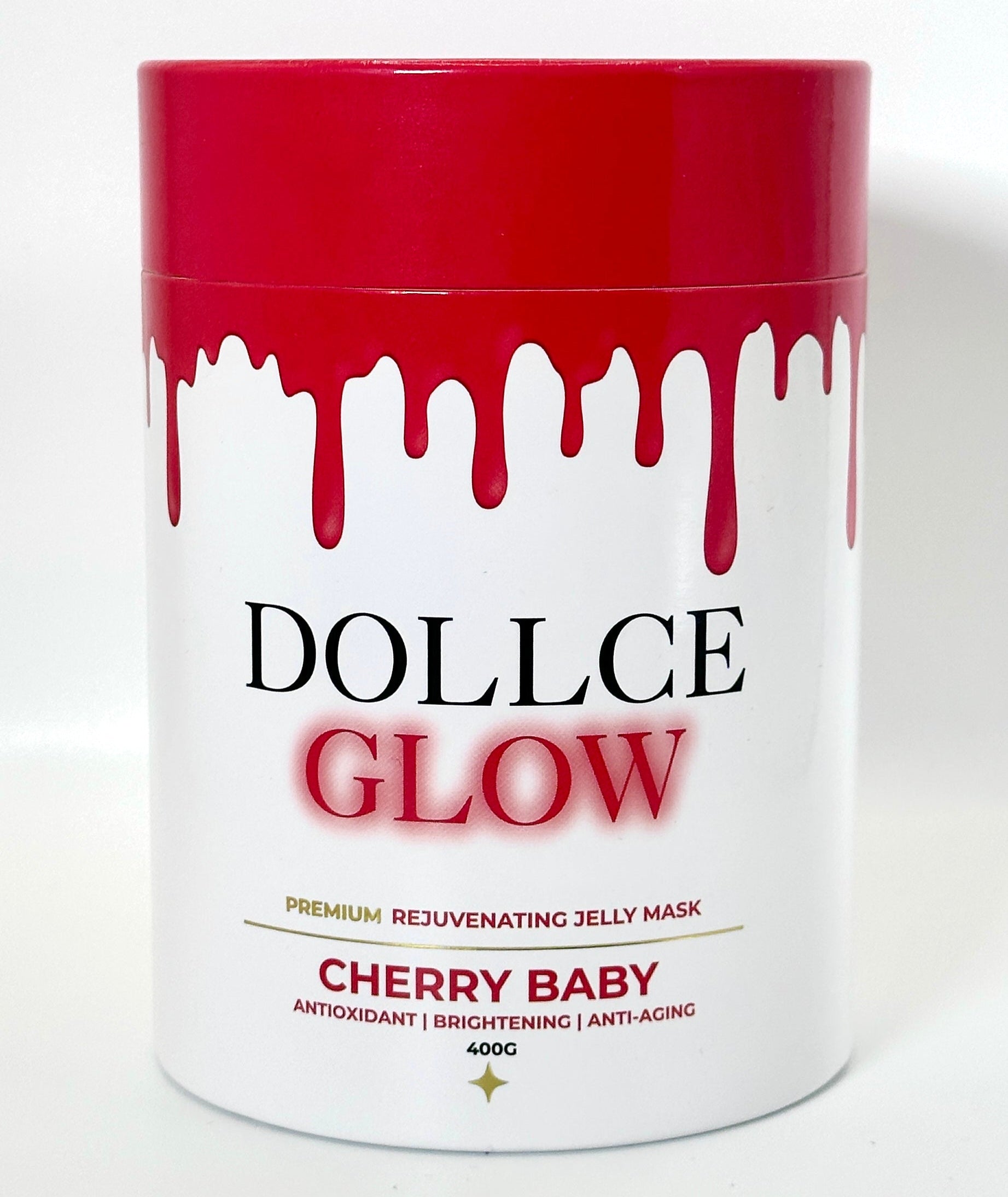 DOLLCE GLOW cherry baby jelly mask container on a white background