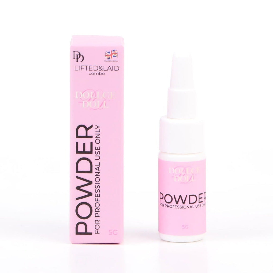 Dollce Doll LIFTED&LAID Powder professional Korean lash lift powder for cleaner wrapping, better control and glossy lifted lash results.