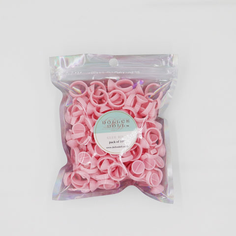 Pink Glue Rings (Pack of 100)
