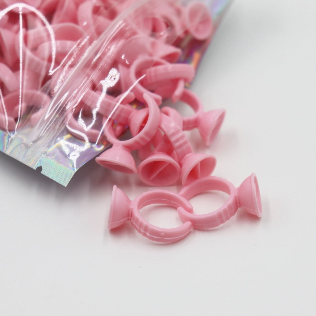 Pink Glue Rings (Pack of 100)